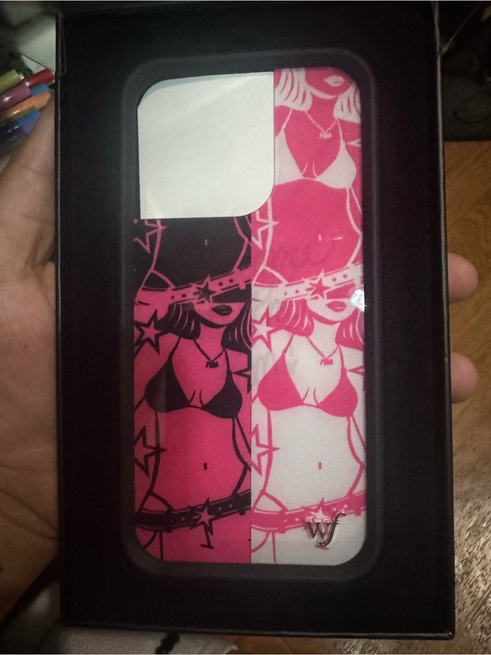Wildflower Pink Graphic Bikini Girl Protective iPhone 14 Pro Case